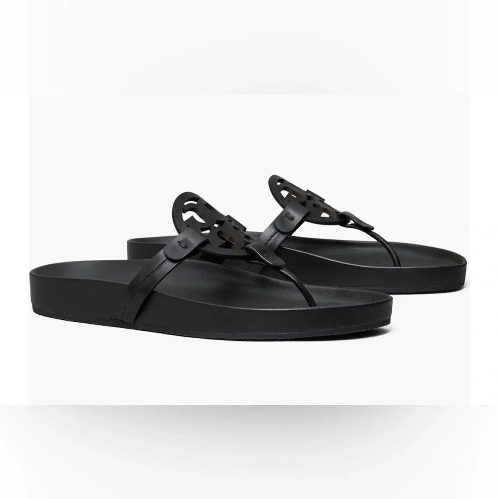 Tory Burch Black Slide Sandals, Like New
